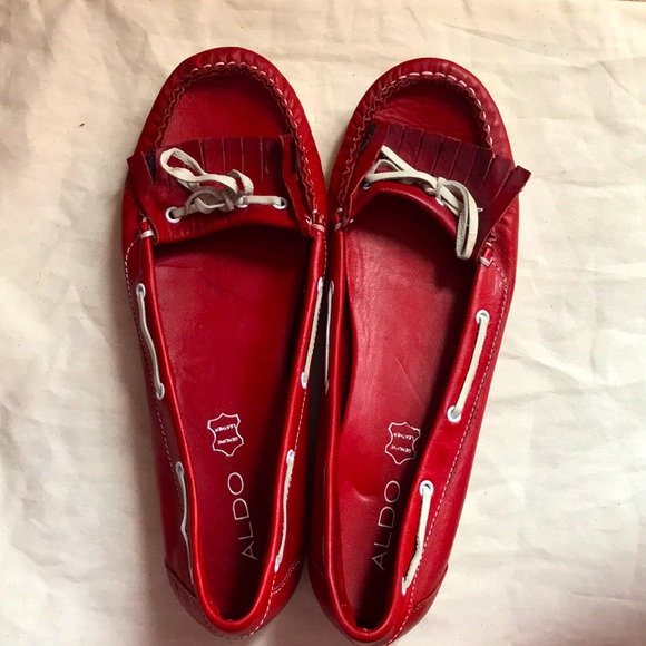 Aldo red boat shoes - Picture 1 of 11